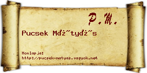 Pucsek Mátyás névjegykártya