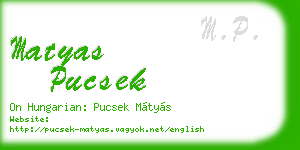 matyas pucsek business card